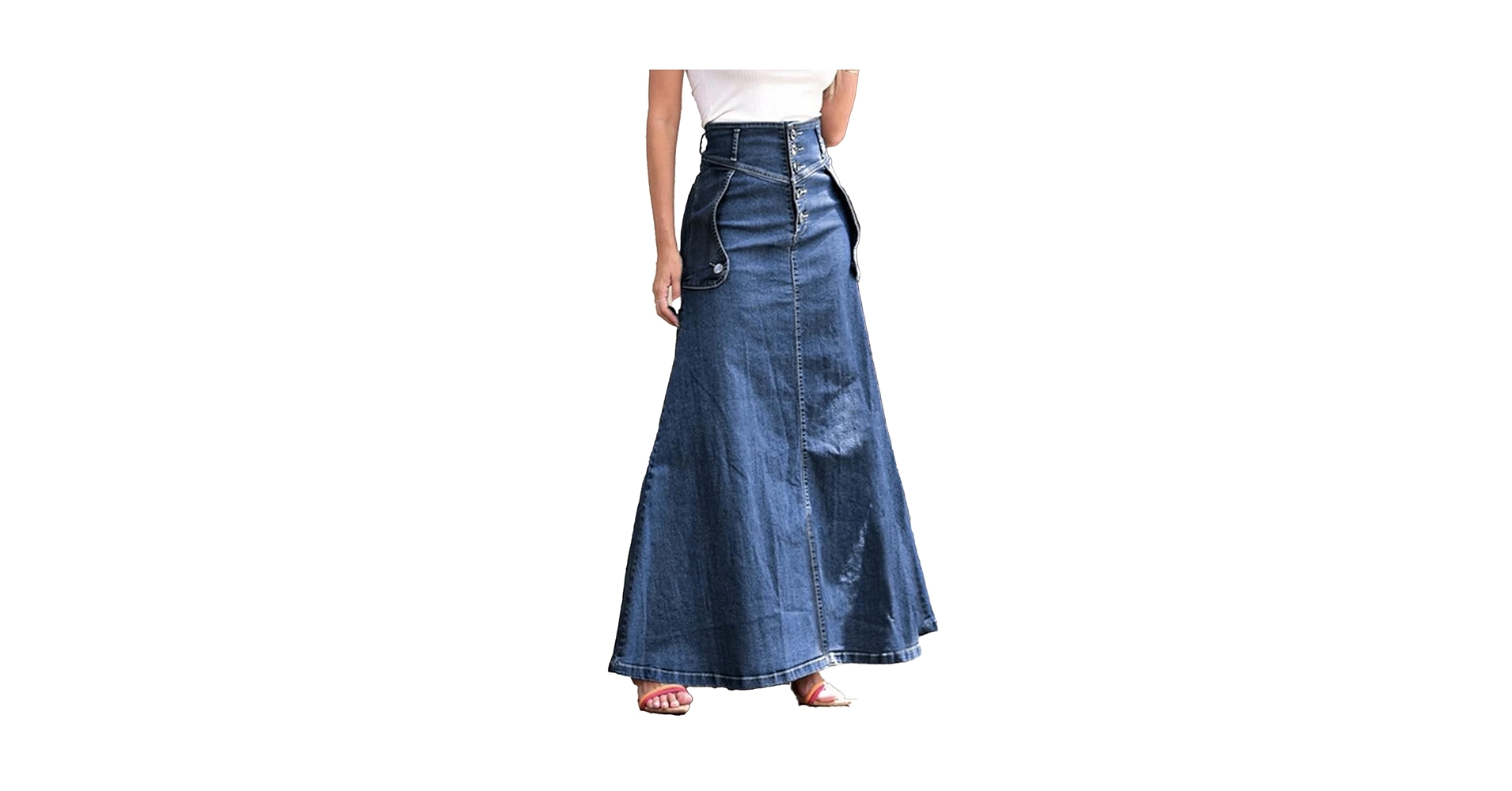 Amazon.com: SOMTHRON Women's Retro Denim Skirt High Waist Amazon.com: SOMTHRON Women's Retro Denim Skirt High Waist
